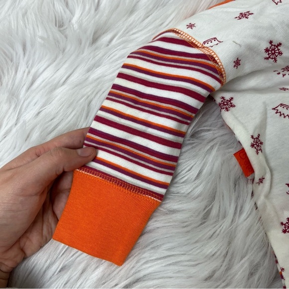 NWOT Christmas White & Orange Striped Baby Onesie - G de B - Picture 4 of 10